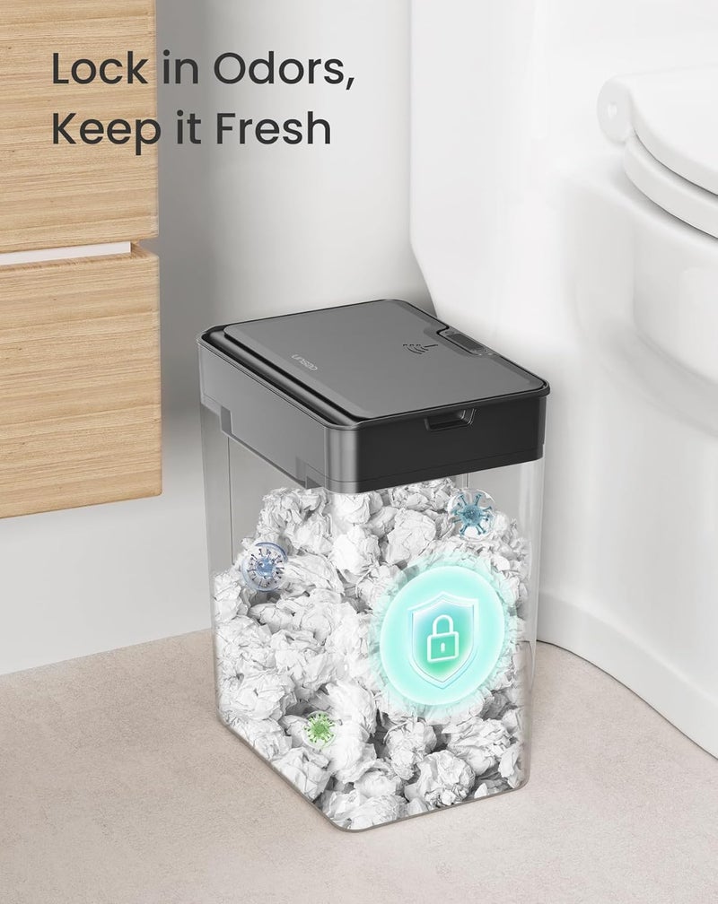 Cesun 4 Gallon Bathroom Trash Can with Lid, Small Automatic Trash Can, Touchless Motion Sensor Garbage Can, Black Plastic Waste Basket for Bathroom, Bedroom, Toilet, Office, Rv - Image 5